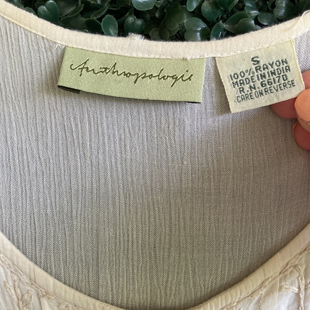 90s/ vtg Anthropologie tiered prairie babydoll dress - Picture 5 of 16